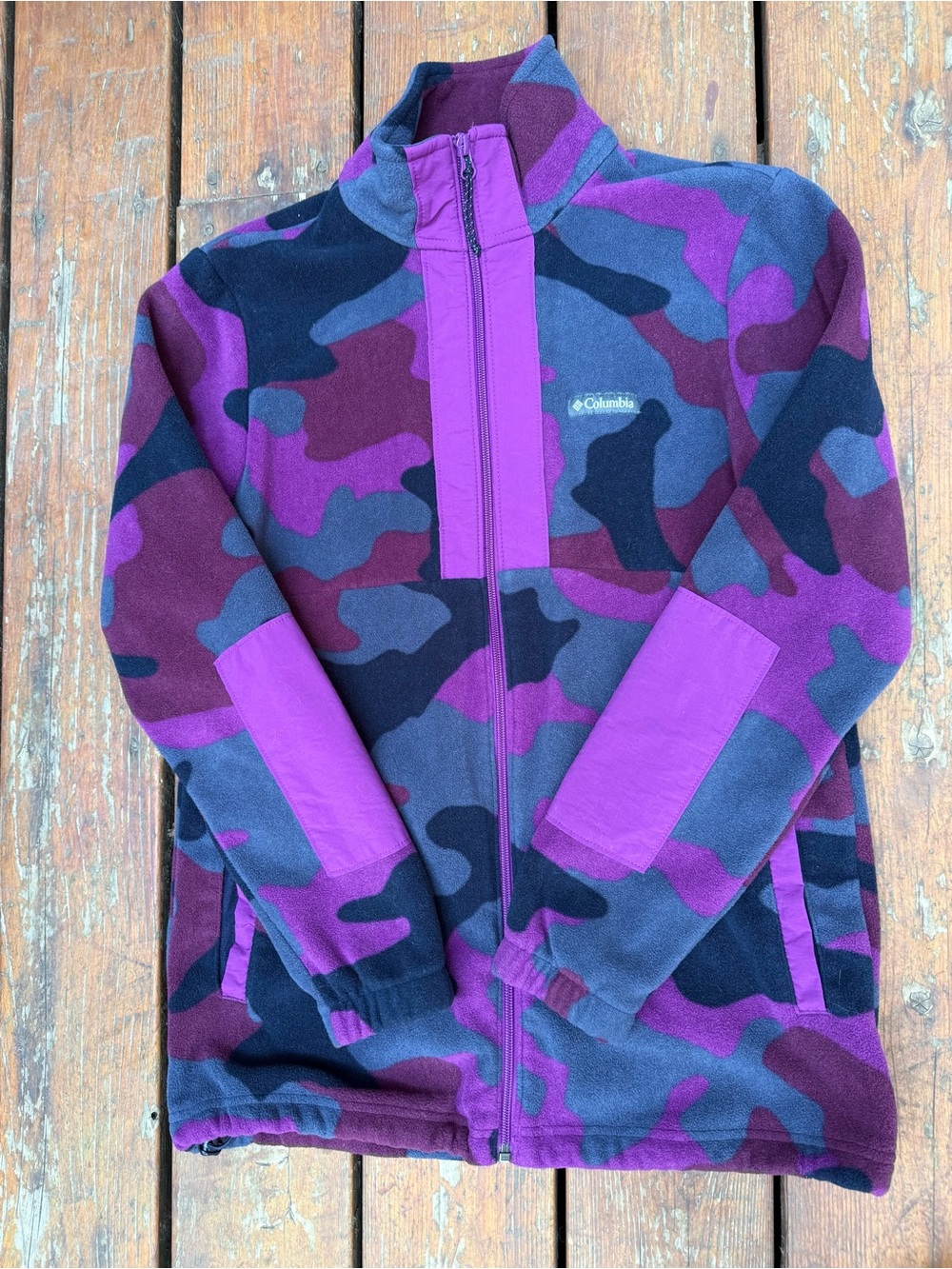 Columbia Purple and Black Camo Fleece Jacket